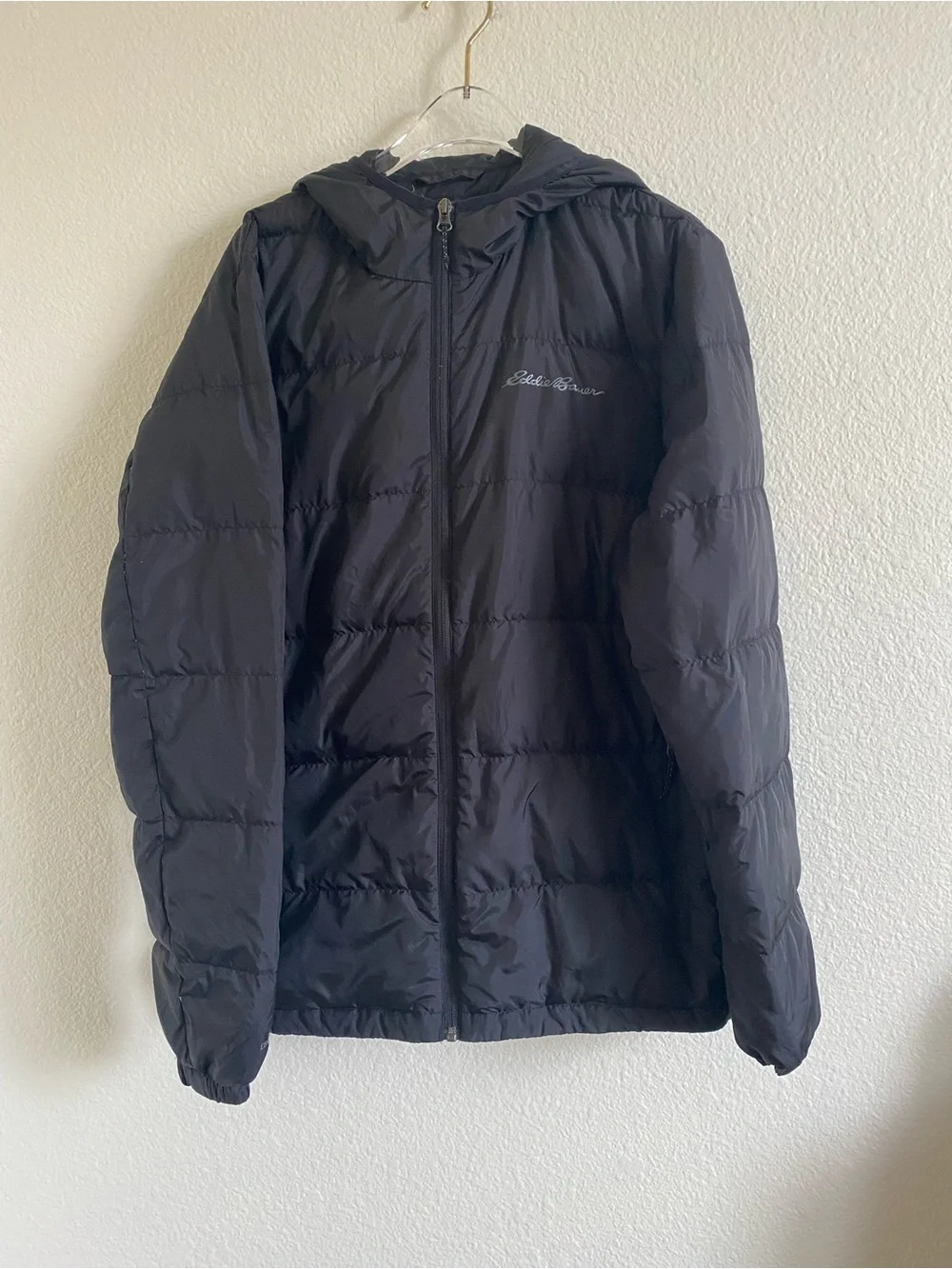 Eddie Bauer Men’s Wide Channel Hooded Down Jacket